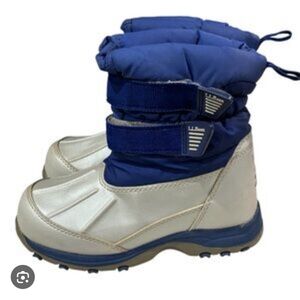 L.L.Bean Blue and Gray Velcro Lightweight Snow Shoes Youth Size 2